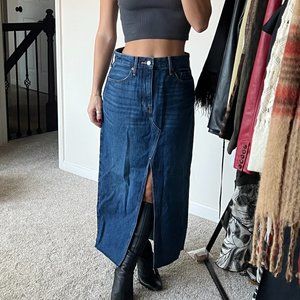 Old Navy Blue Denim Midi Skirt